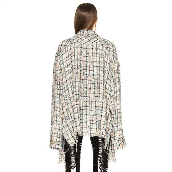 FAITH CONNEXION Check Tweed Oversized Shirt Multicolor - Picture 4 of 7